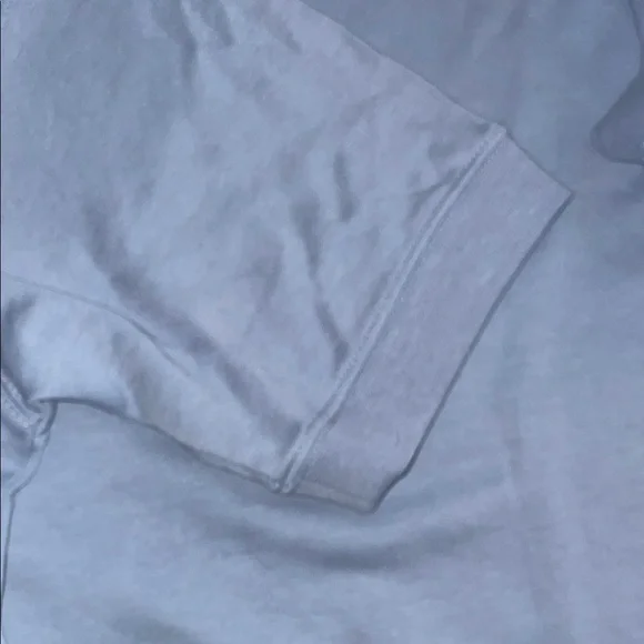 Denim & Flower Light Blue Crewneck Sweatshirt Short Sleeve - Picture 6 of 10